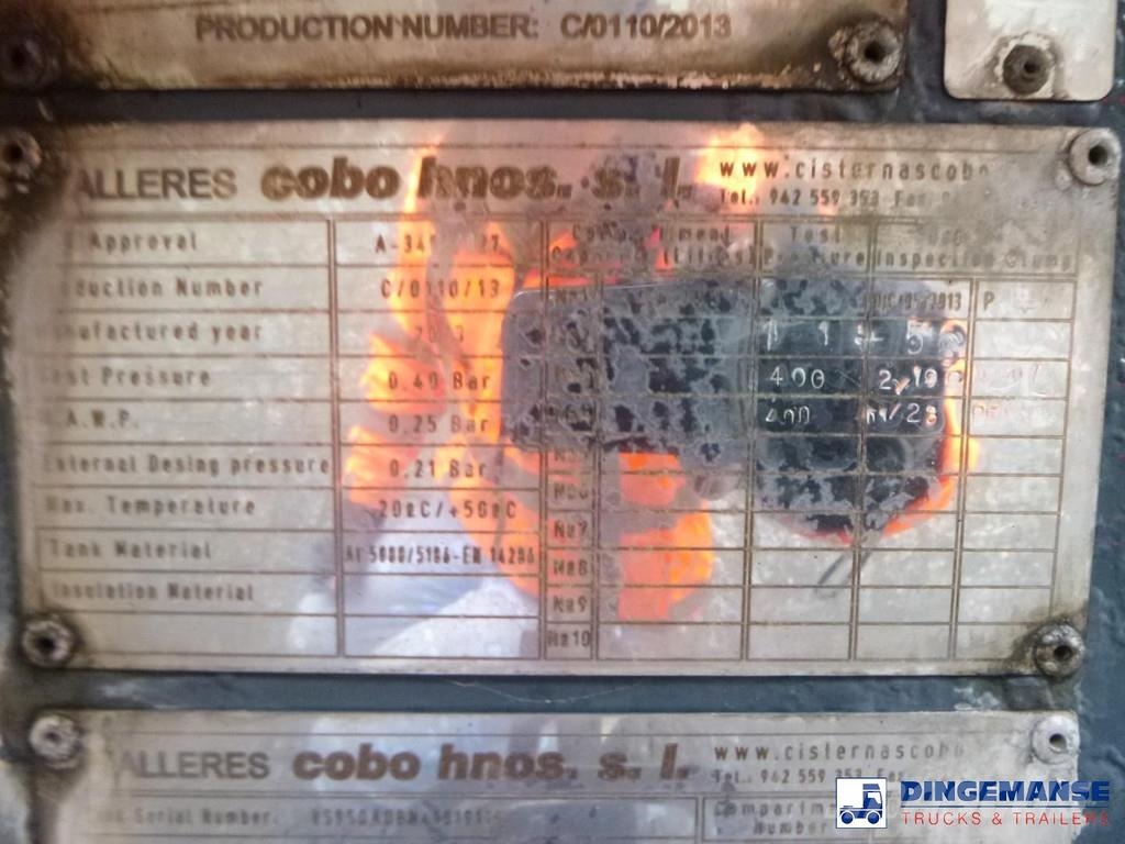 Cobo Fuel tank alu 43.3 m3 / 1 comp + pump Cisternos puspriekabės