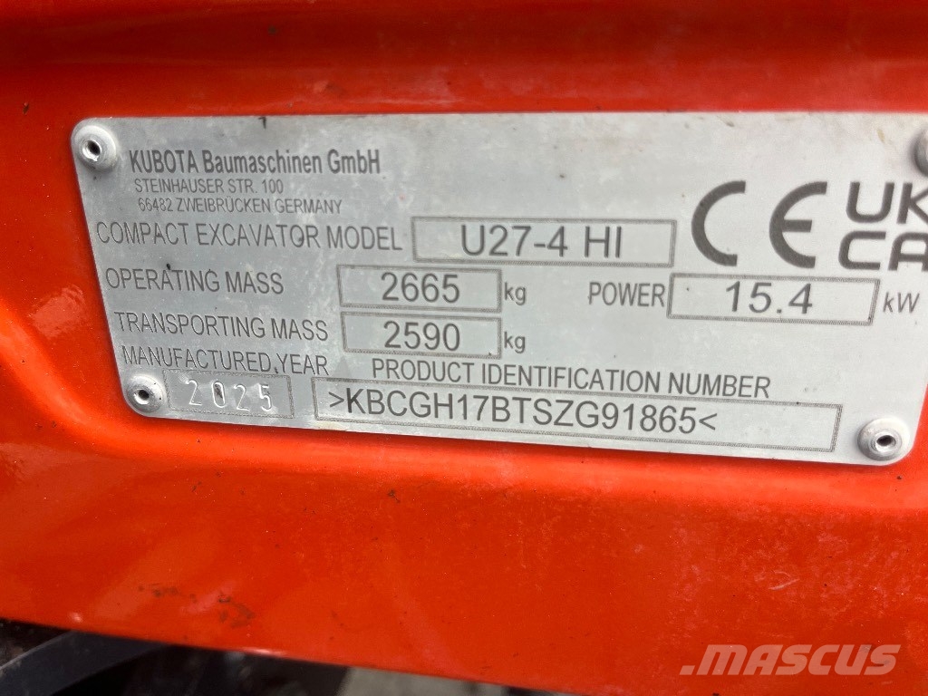 Kubota U 27-4 Mini excavators < 7t (Mini diggers)