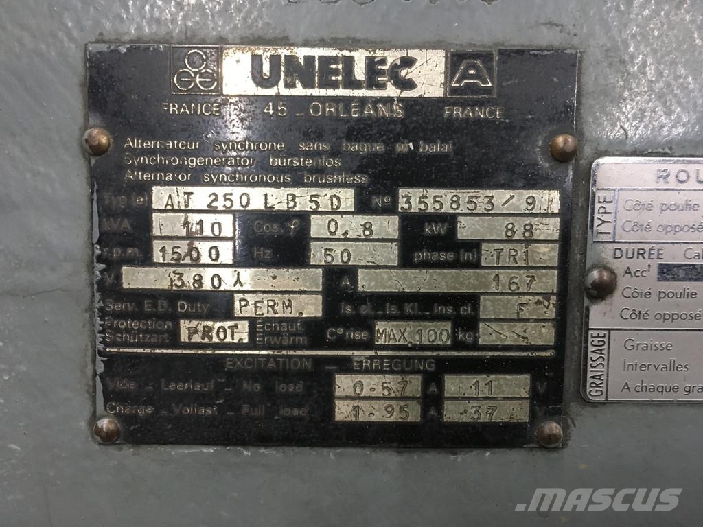 Fiat 821-I GENERATOR 110KVA USED Diesel Generatoren