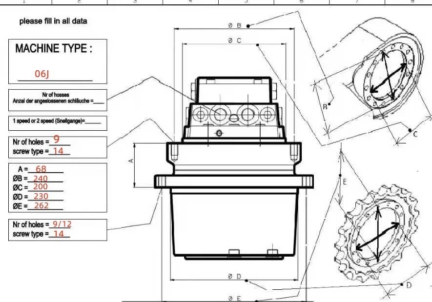 Kubota U50 MAG33V travel motor U50 Final drive Sanzuman