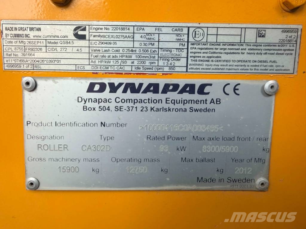 Dynapac CA302D Walzenzüge
