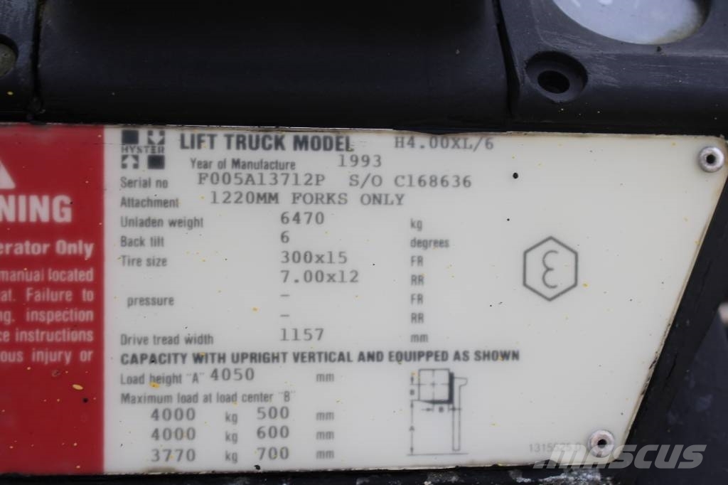 Hyster H 4.00 XL-6 Diesel forklifts