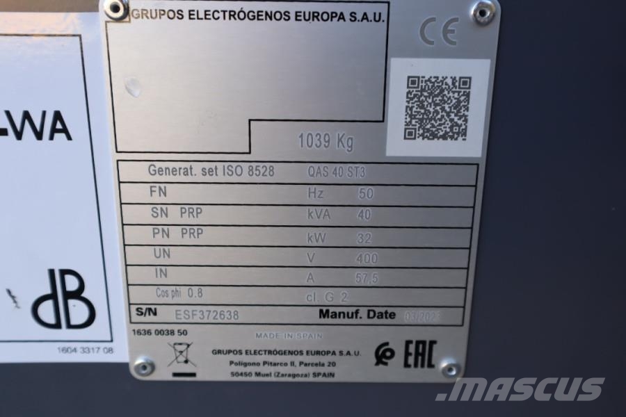 Atlas Copco QAS 40 ST3 Valid inspection, Diesel, 40 kVA Générateurs diesel