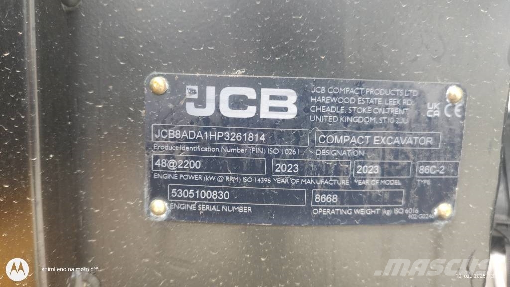JCB 86 C-2 + Mechanical Quick Hitch Midigraafmachines 7t - 12t