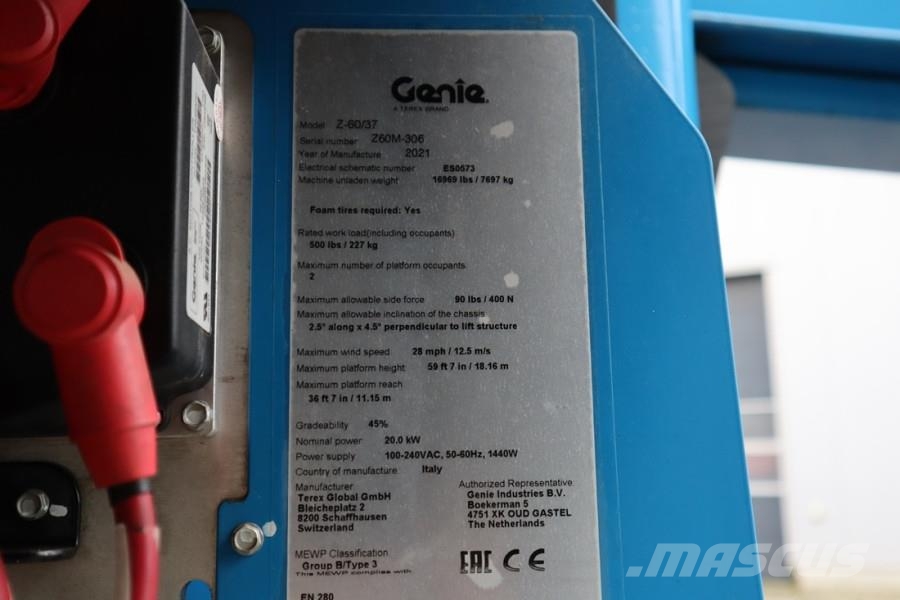 Genie Z60/37FE Valid Inspection, *Guarantee! Hybrid, 4x4 Leddede bomlifter