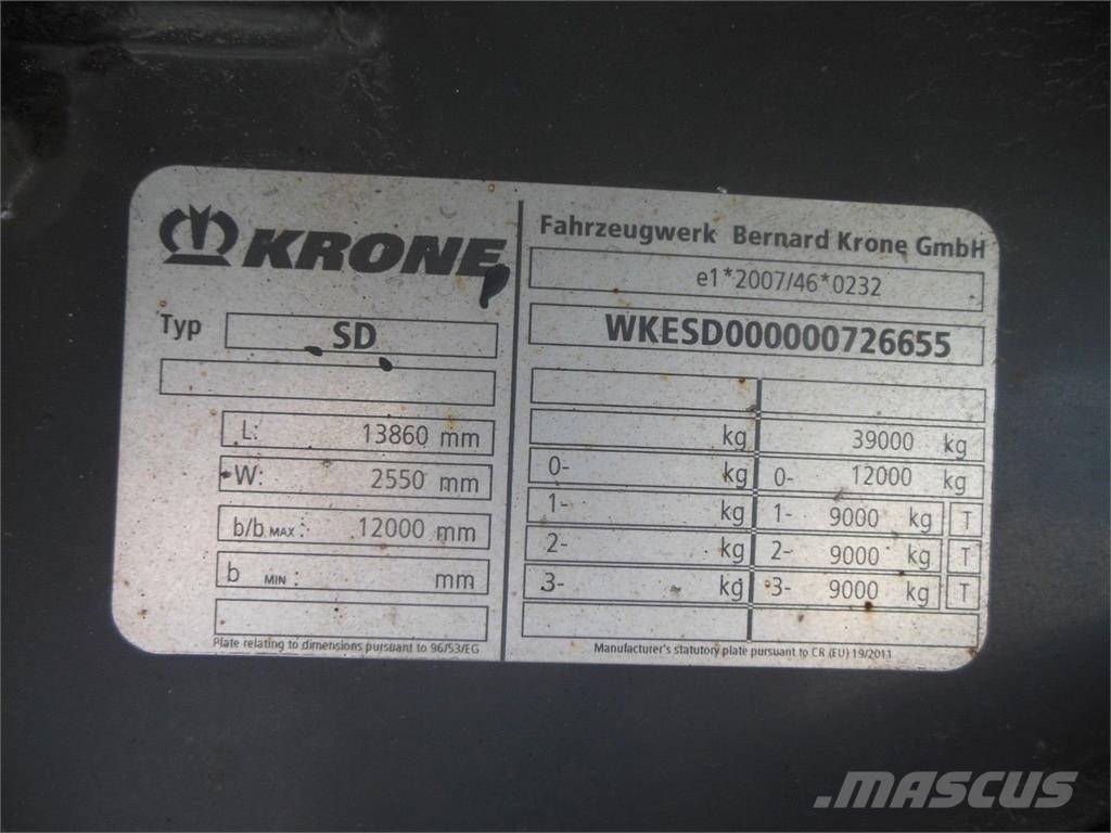 Krone SD Mega Liner Poluprikolice sa ciradom