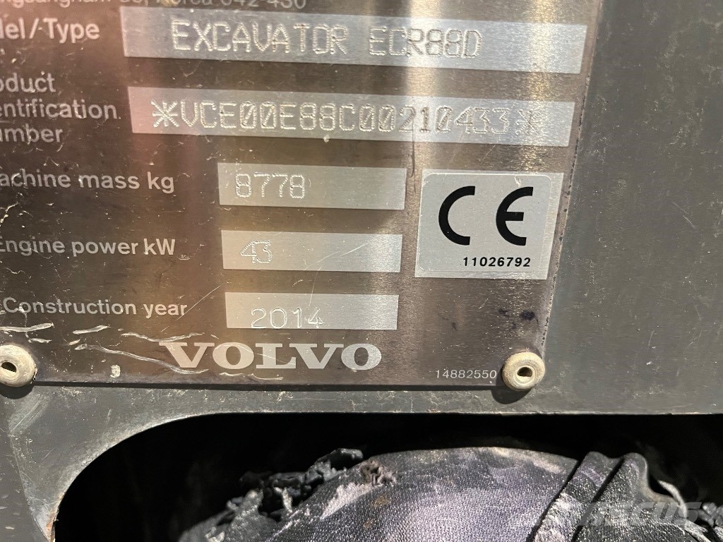 Volvo ECR 88 D (UUSI HYDRAULIPUMPPU) حفارات وسط 7 طن - 12 طن