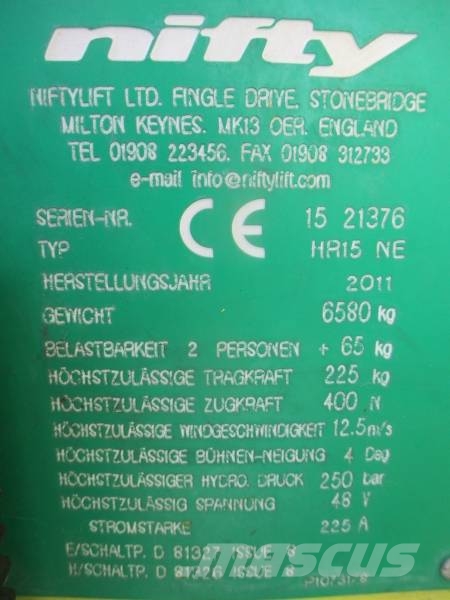 Niftylift HR 15 N D E رافعات سلة مفصلية