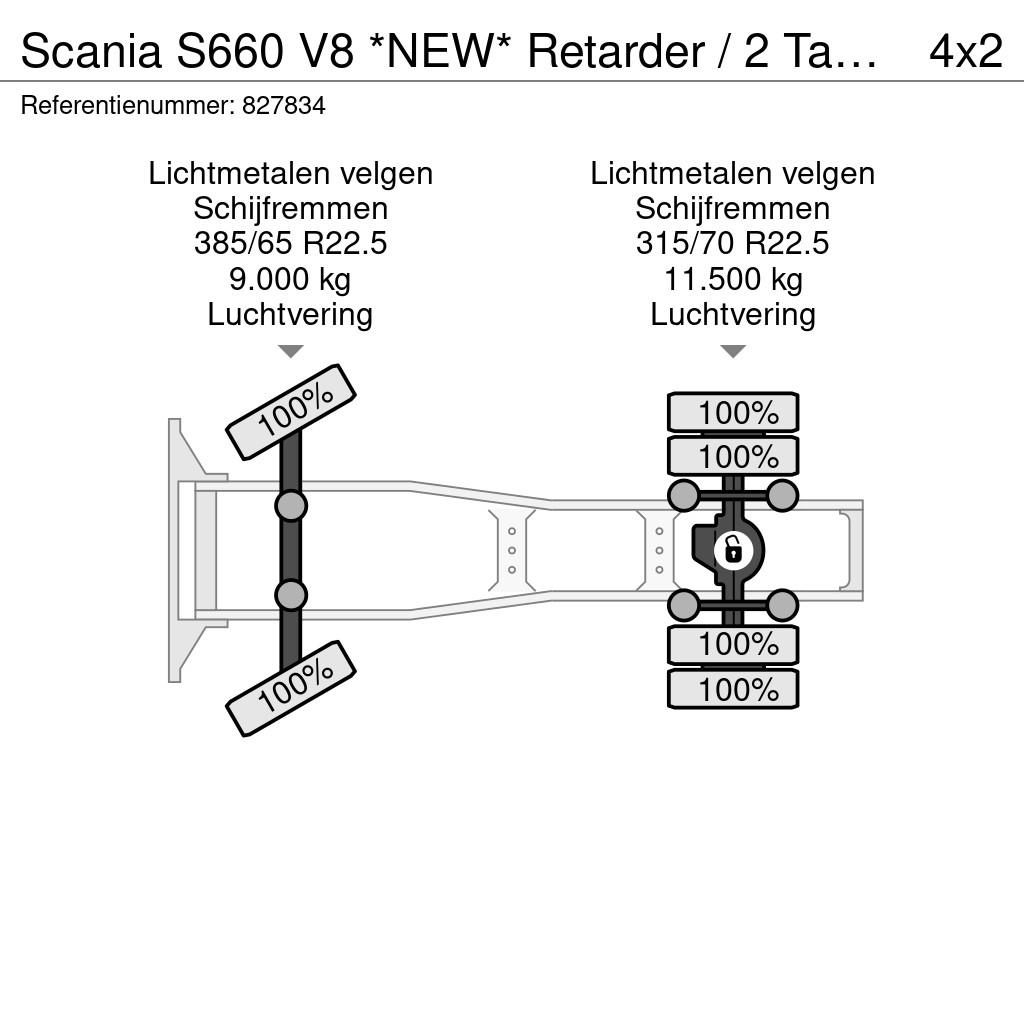 Scania S660 V8 *NEW* Retarder / 2 Tank / Full Air! Tracteur routier