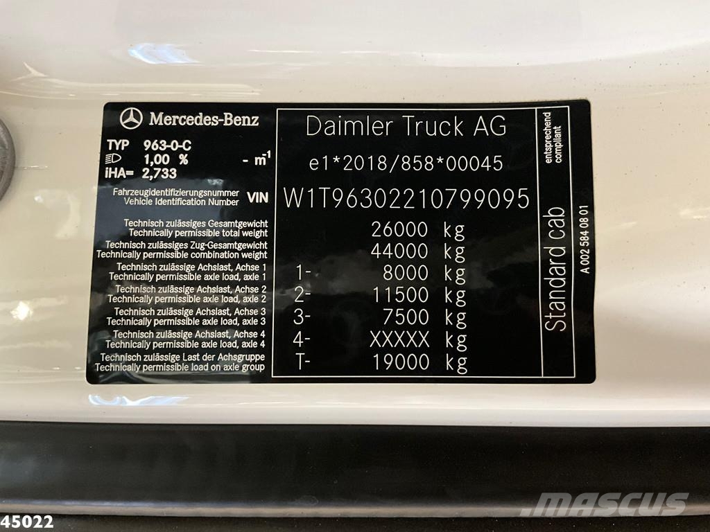 Mercedes-Benz Actros 2536 Zoeller Hiab 23 Tonmeter laadkraan Jäteautot