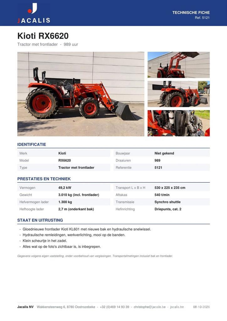Kioti RX6620 Tractoren