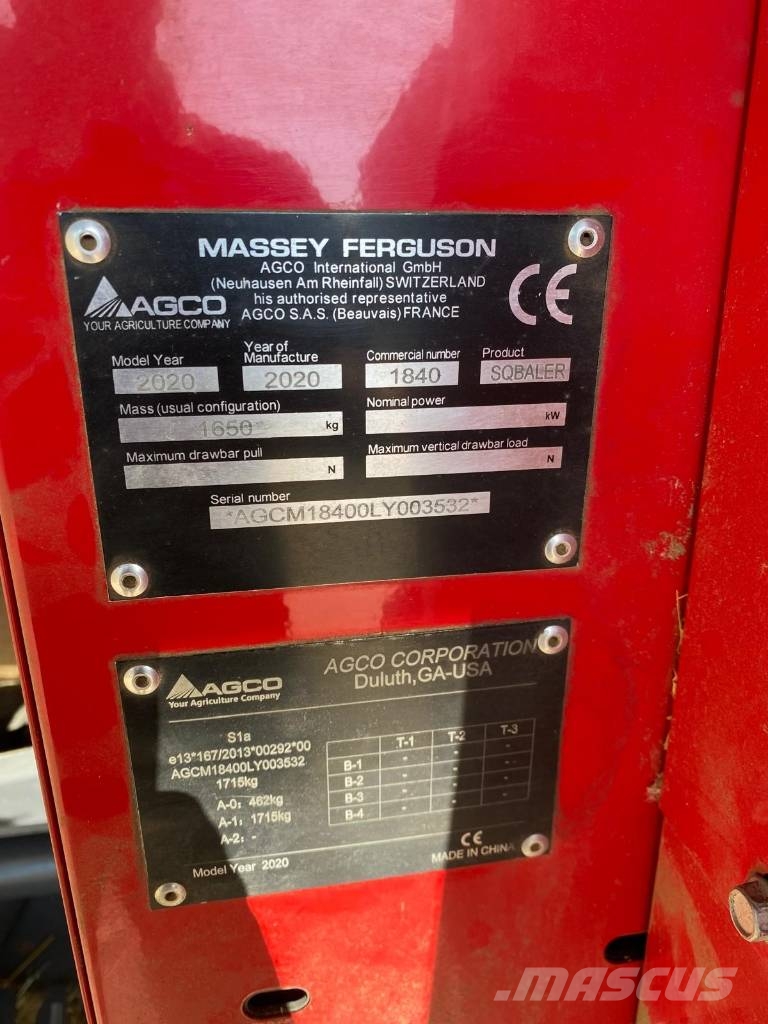 Massey Ferguson 1840 محزمات مربعة