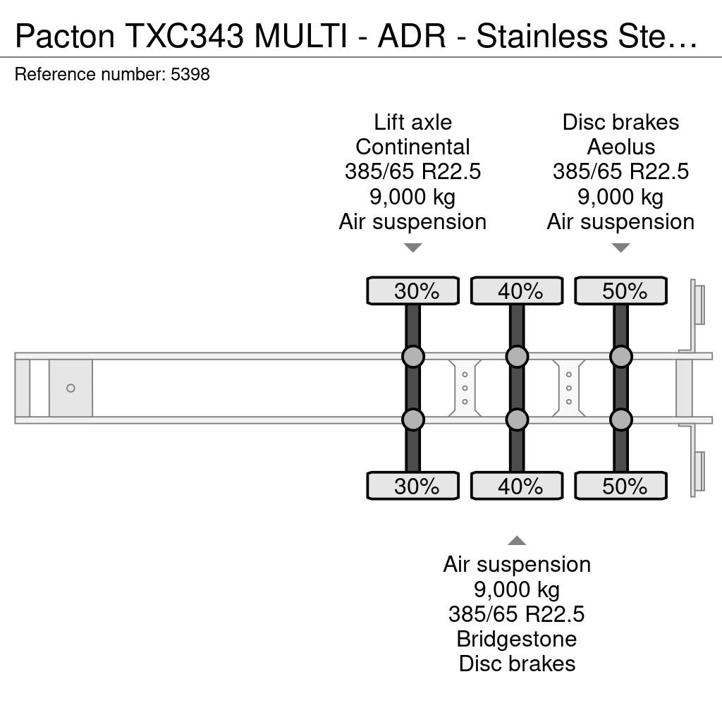 Pacton TXC343 MULTI - ADR - Stainless Steel Drip Tray 3x Контейнерни полуремаркета