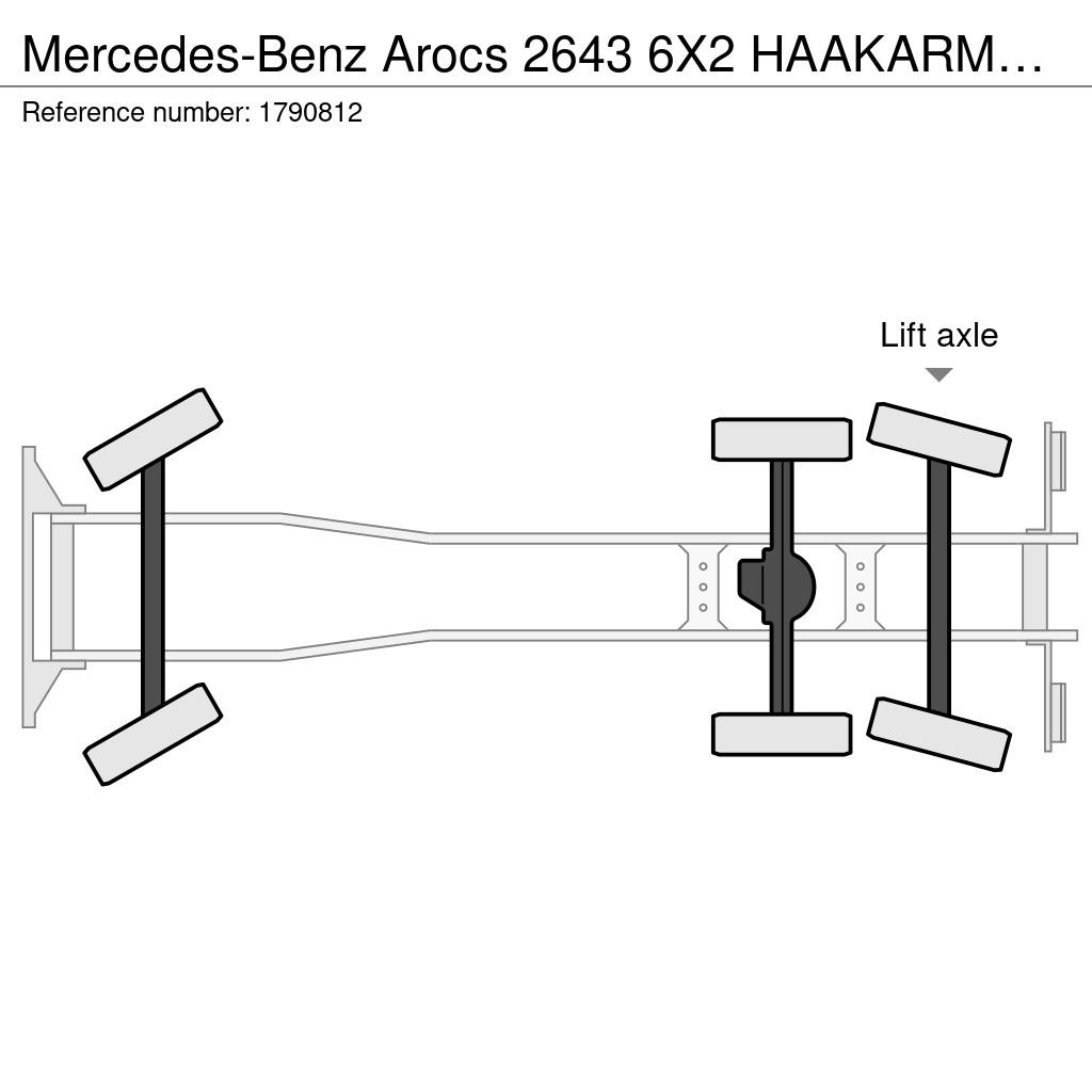 Mercedes-Benz Arocs 2643 6X2 HAAKARM+PALFINGER PK 22002 +PJ 080 Kranbil