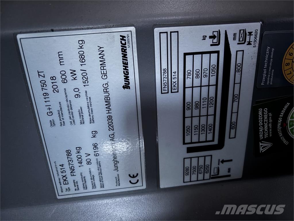 Jungheinrich EKX 514 750ZT Schmalgangstapler