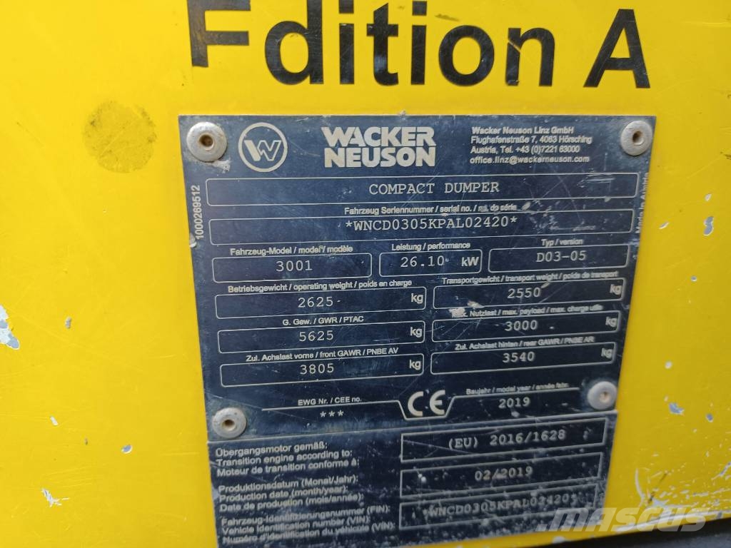 Wacker Neuson 3001 Mini dumper