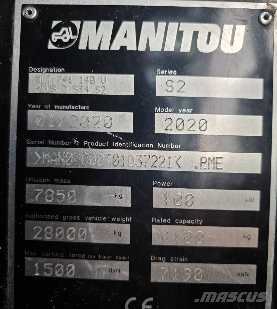 Manitou MLT 741 140V+ ST4 S2 2020 PREMIUM Ładowarki teleskopowe