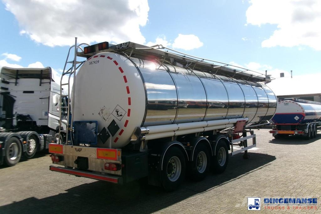 LAG Chemical tank inox 37.5 m3 / 1 comp + pump Tanker semi-trailers