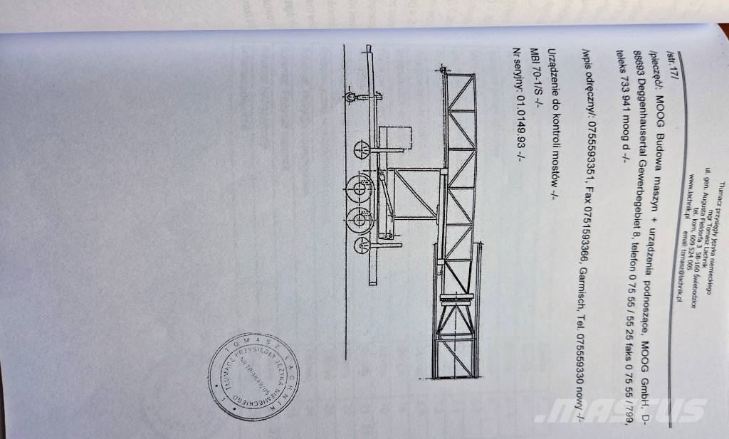  MOOGG   GMBH MBI70-1/S المنصات الهوائية المثبتة على مقطورة