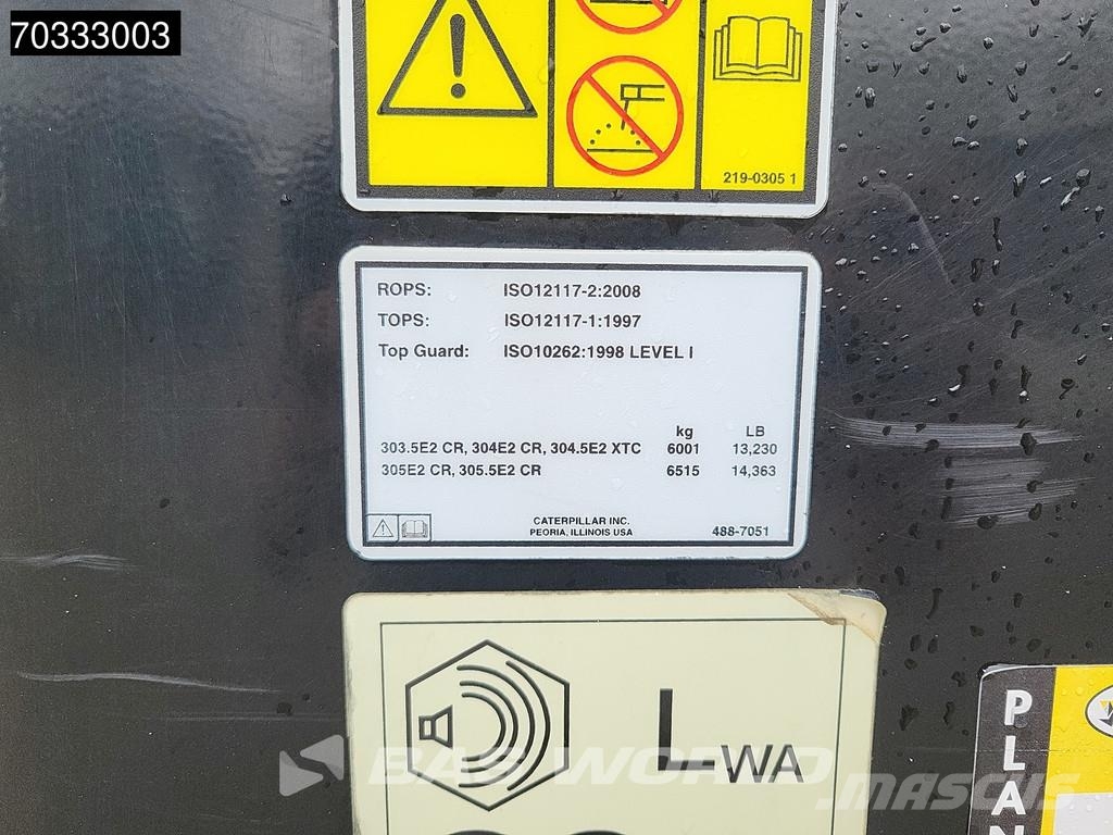 CAT 305 E2 CR Mini ekskavatörler, 7 tona dek