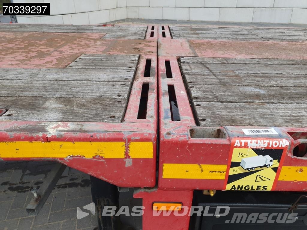 Faymonville F-S43-1BGA 3 axles Extendable Steering Axle SAF MO نصف مقطورات مسطحة / مفصلية الجوانب