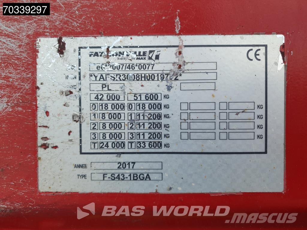 Faymonville F-S43-1BGA 3 axles Extendable Steering Axle SAF MO نصف مقطورات مسطحة / مفصلية الجوانب