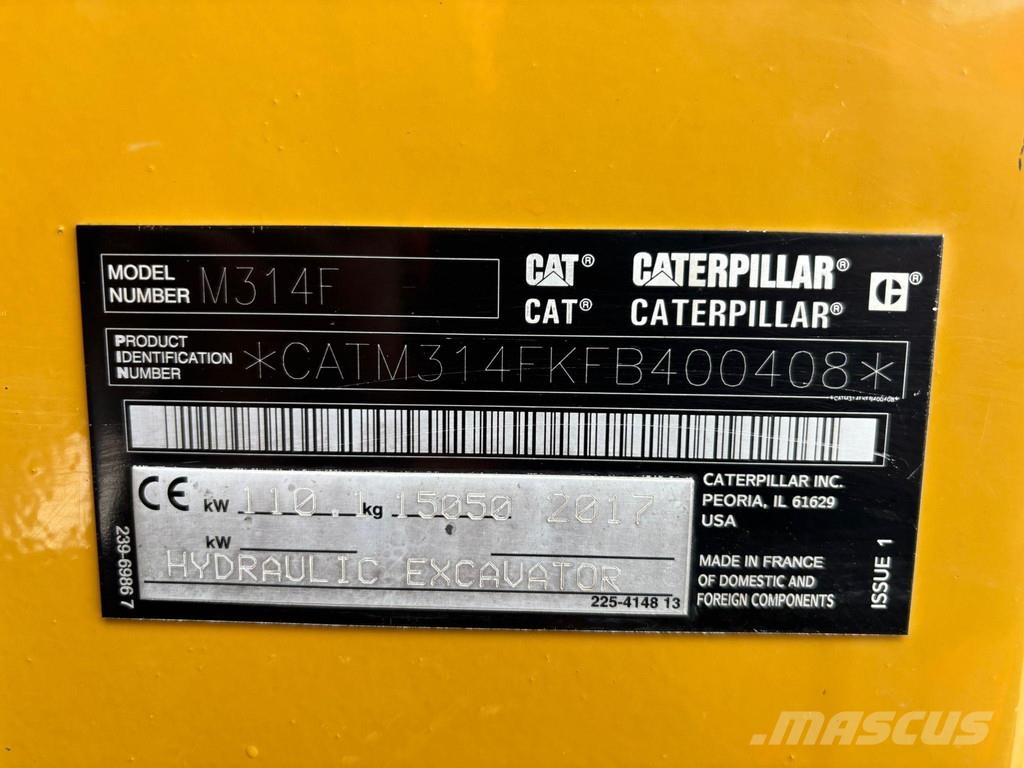 CAT M 314 F TILTROTATOR / CENTRAL LUBRICATION / AC Wielgraafmachines