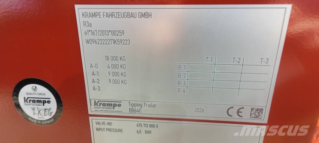 Krampe BB 640 Carrier Spannmålsvagnar
