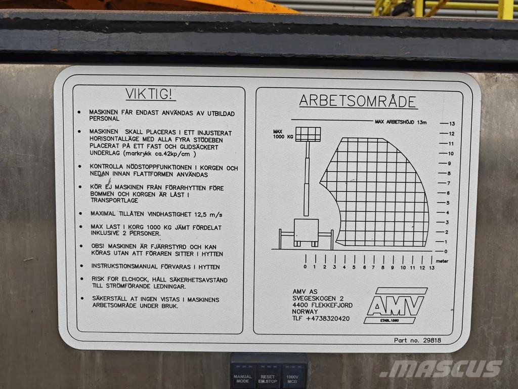 Volvo FMX 460 8x4 AMV 11 SWL 1000 QR Tunnelplatform Truck mounted aerial platforms