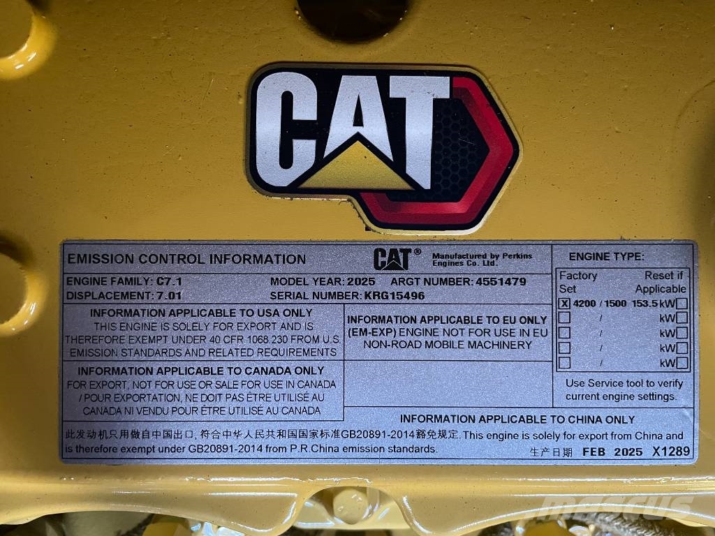 Cat DE165GC - 165 kVA Stand-by Generator - DPX-18210, 2025