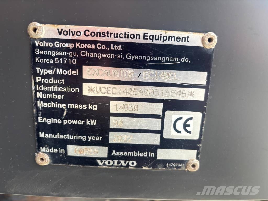 Volvo EC 140 EL Гусеничні екскаватори
