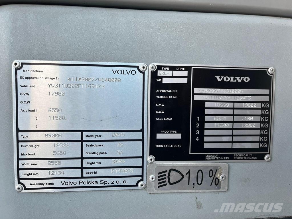 Volvo B5LH 8900 4x2 HYBRID / AC / AUXILIARY HEATING / WH Stadtbusse