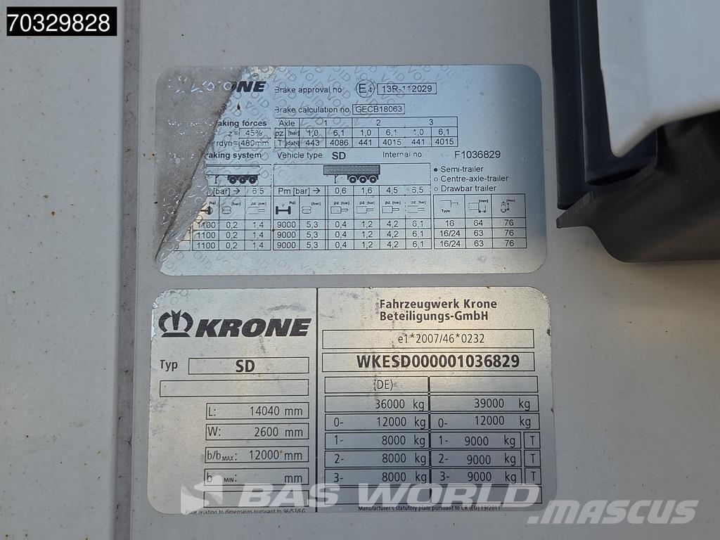 Krone SD Doppelstock 250x270cm Liftachse Pallettenkasten Koel-vries opleggers