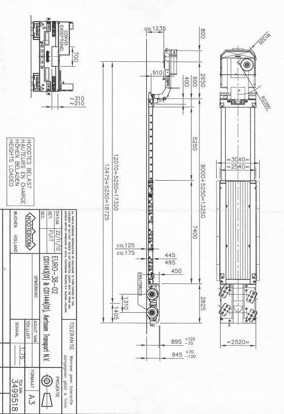 Nooteboom EURO-38-02 / BED: 8,0m + 5,25m Extendable = 13,25m Låg lastande semi trailer