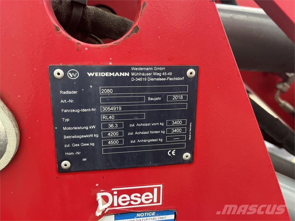 Weidemann 2080 Daugiafunkciniai pakrovėjai