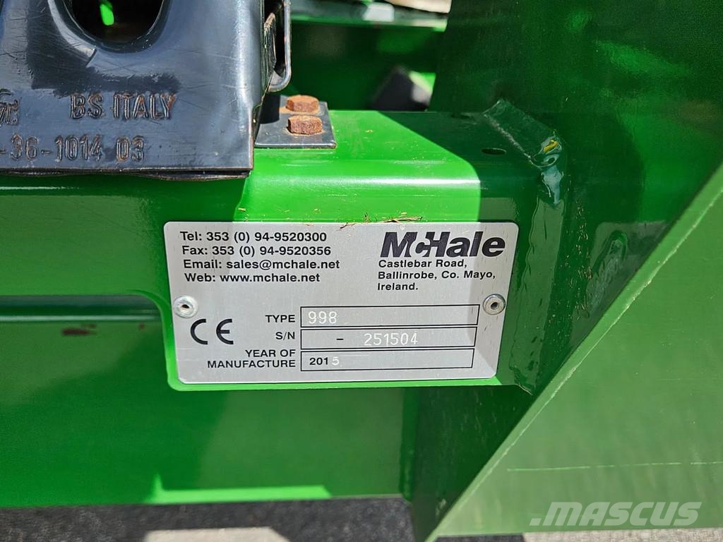 McHale 998 vierkantebalenwikkelaar Ovijači bala