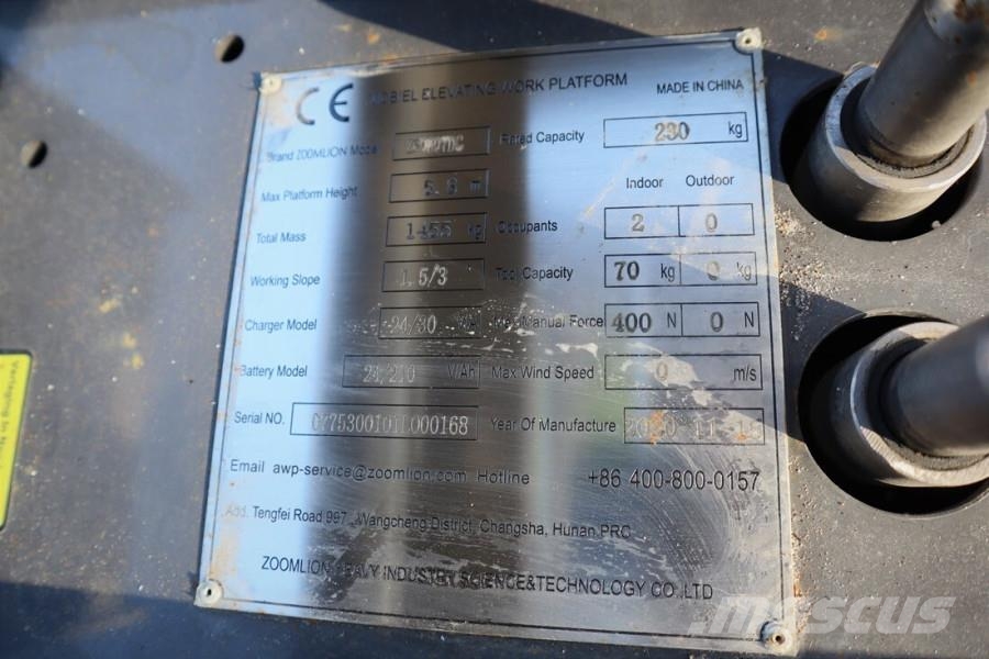 Zoomlion ZS0607DC Valid inspection, *Guarantee! Electric, 8 رافعات مقصية الشكل