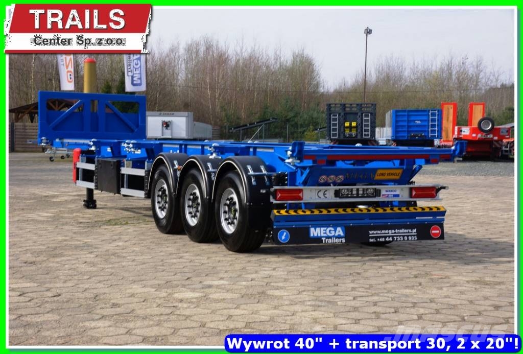 Mega 40 Ft tipping container carier 2 x 20, 1 x 30, 40 Semi remorque porte container