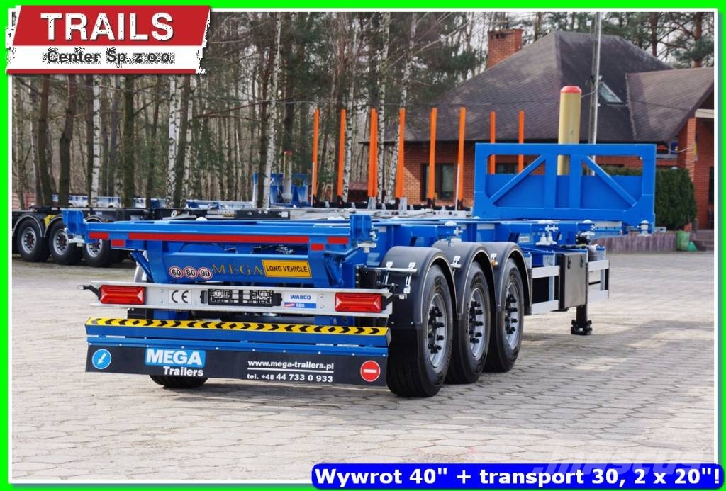 Mega 40 Ft tipping container carier 2 x 20, 1 x 30, 40 Semi remorque porte container