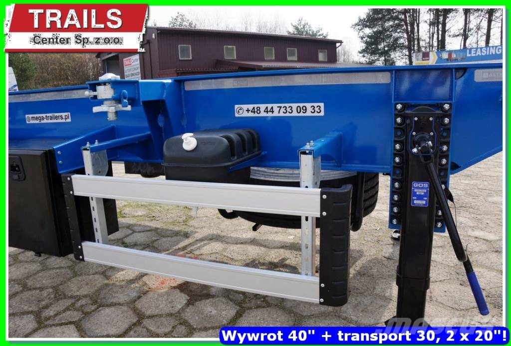 Mega 40 Ft tipping container carier 2 x 20, 1 x 30, 40 Semi remorque porte container