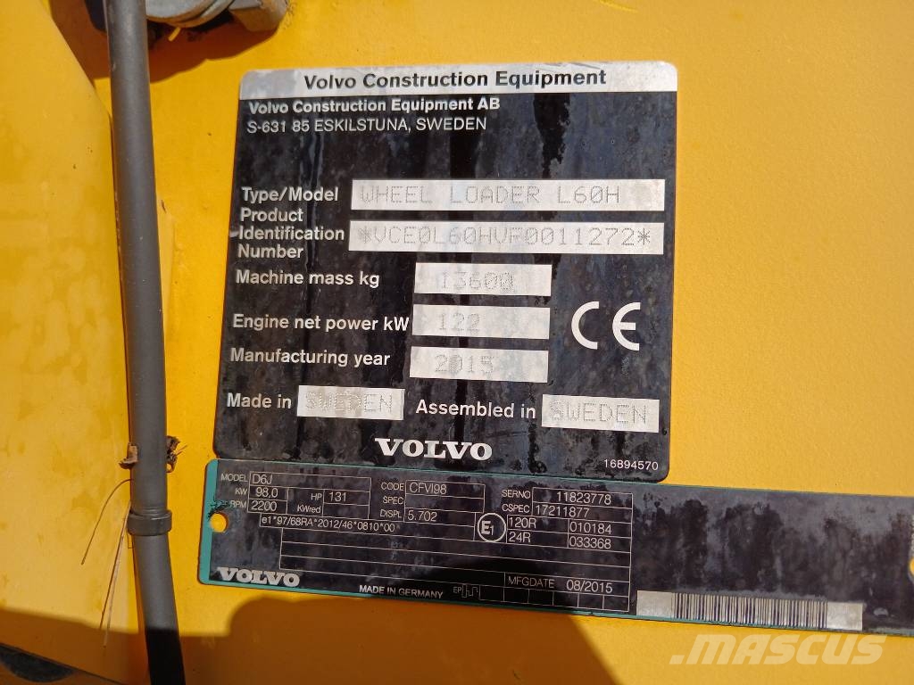 Volvo L 60 H Pás carregadoras de rodas