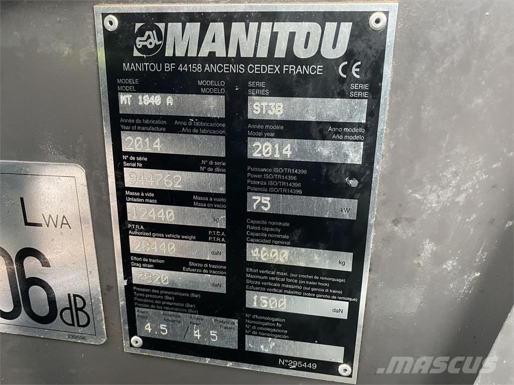 Manitou MT1840A 伸縮臂操作車