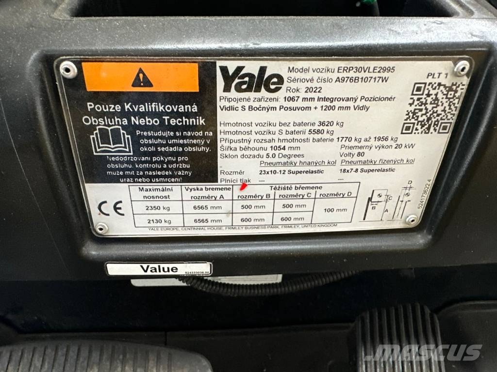Yale ERP30VLE 2995 Elektromos targoncák