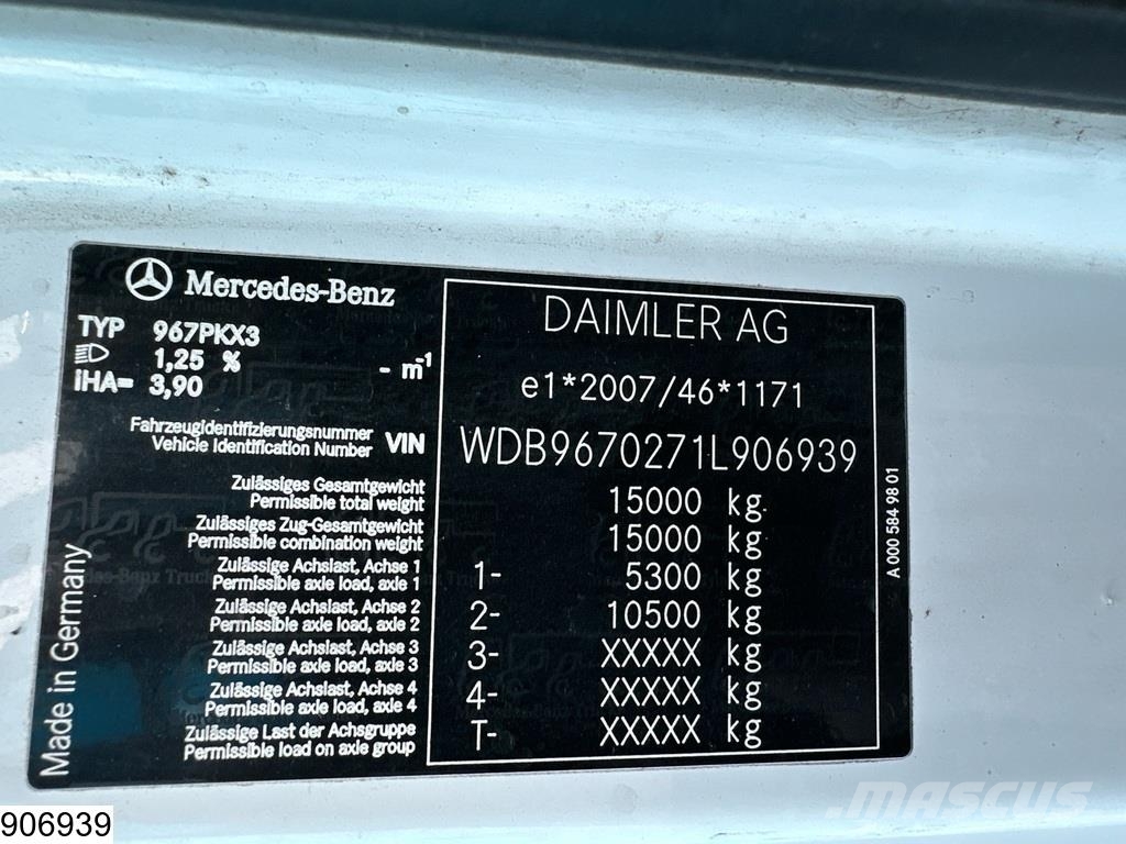 Mercedes-Benz Atego 1521 EURO 6, Palfinger Fast kasse