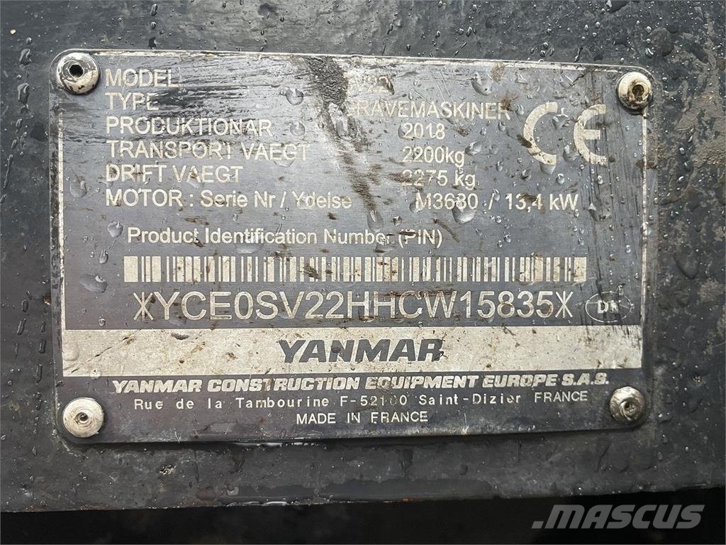 Yanmar SV22 ホイール式油圧ショベル(パワーショベル・ユンボ・バックホー)