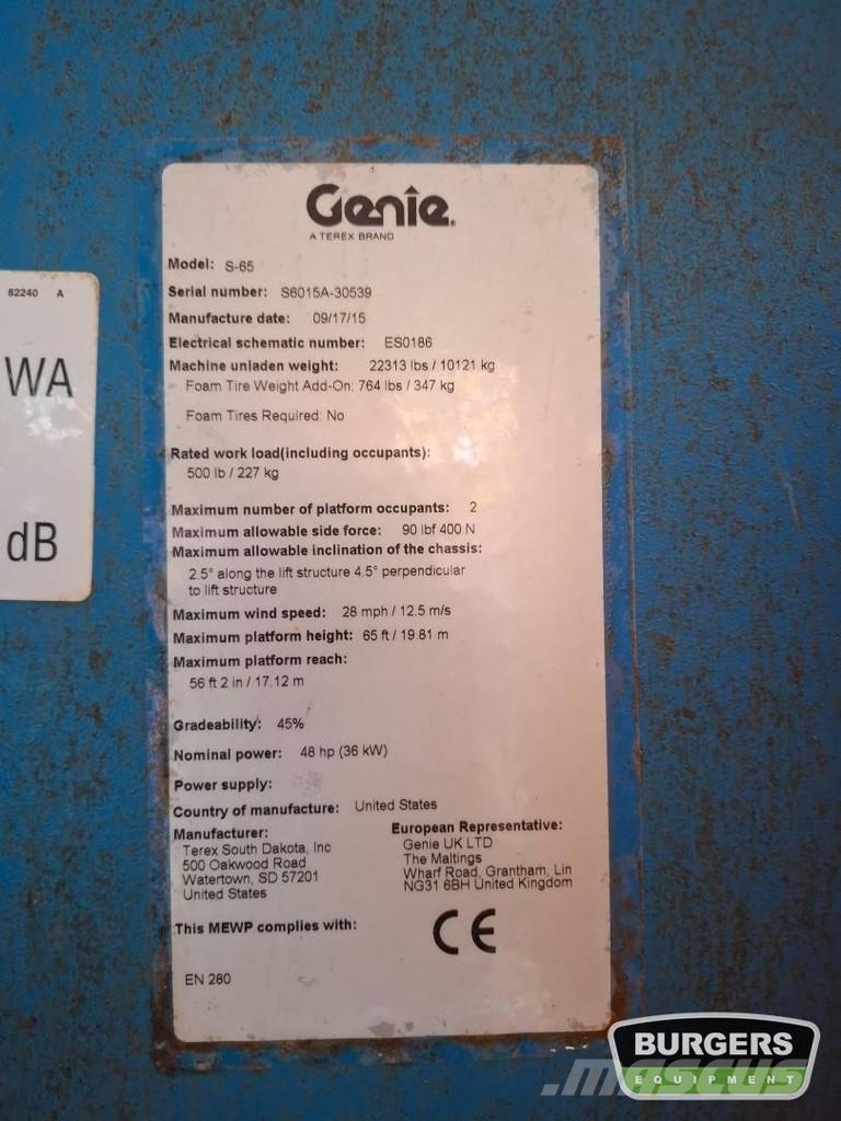 Genie S-65 Teleskopik personel platformları