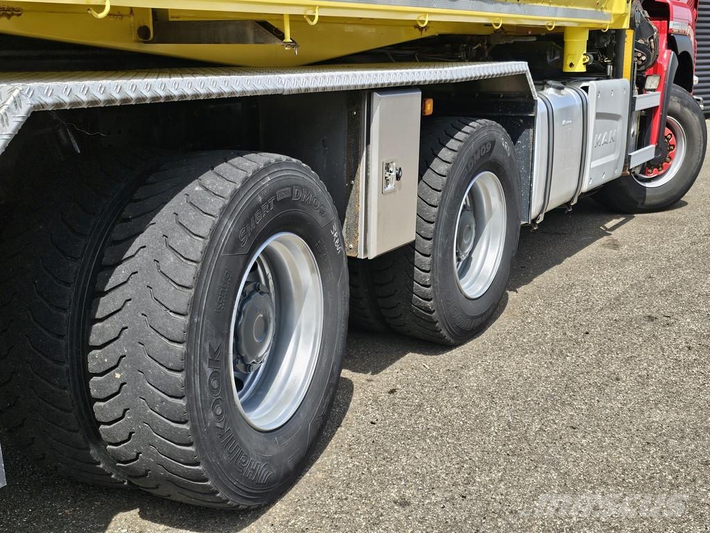 MAN TGS 33.480 / 6x6 / 2-SIDE TIPPER / PALFINGER Z CRA Camion plateau ridelle avec grue
