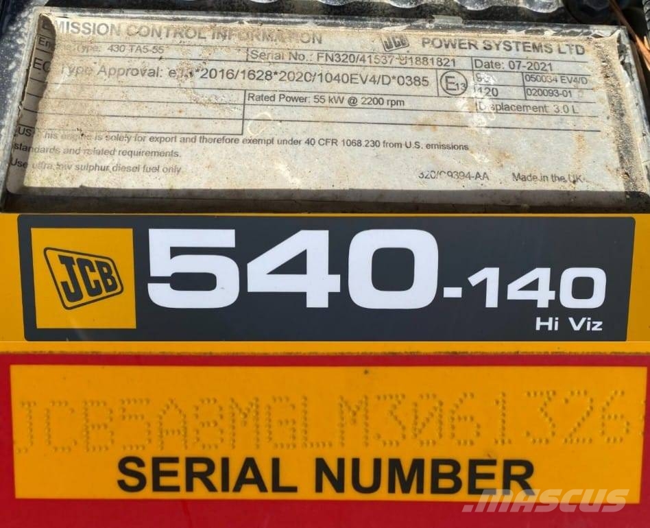 JCB 540-140 -1er Main endommagé Teleskopski utovarivači na kotačima