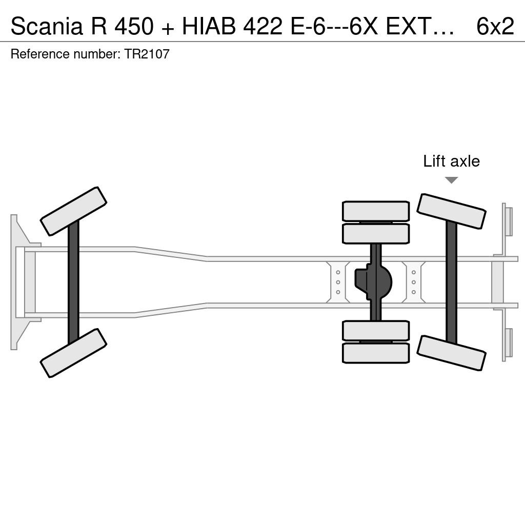Scania R 450 + HIAB 422 E-6---6X EXT.+ EURO 6 + 6X2 + STE Γερανοί παντός εδάφους