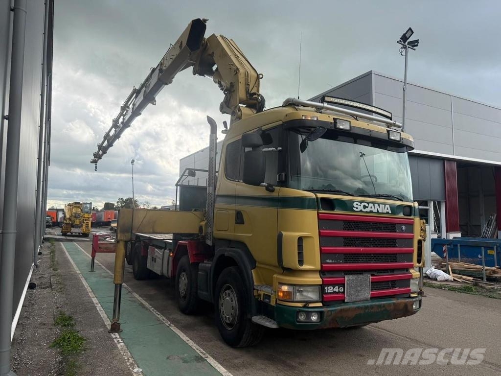 Scania 124 G 8X2 + HIAB 700 E-8 + REMOTE CONTROL Camion con sponde ribaltabili
